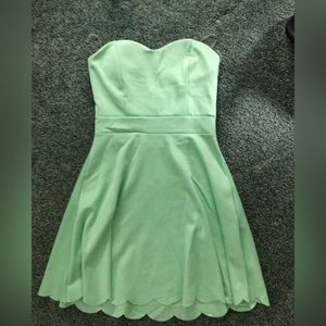 Mint green strapless Charlotte Russe large dress, NWT